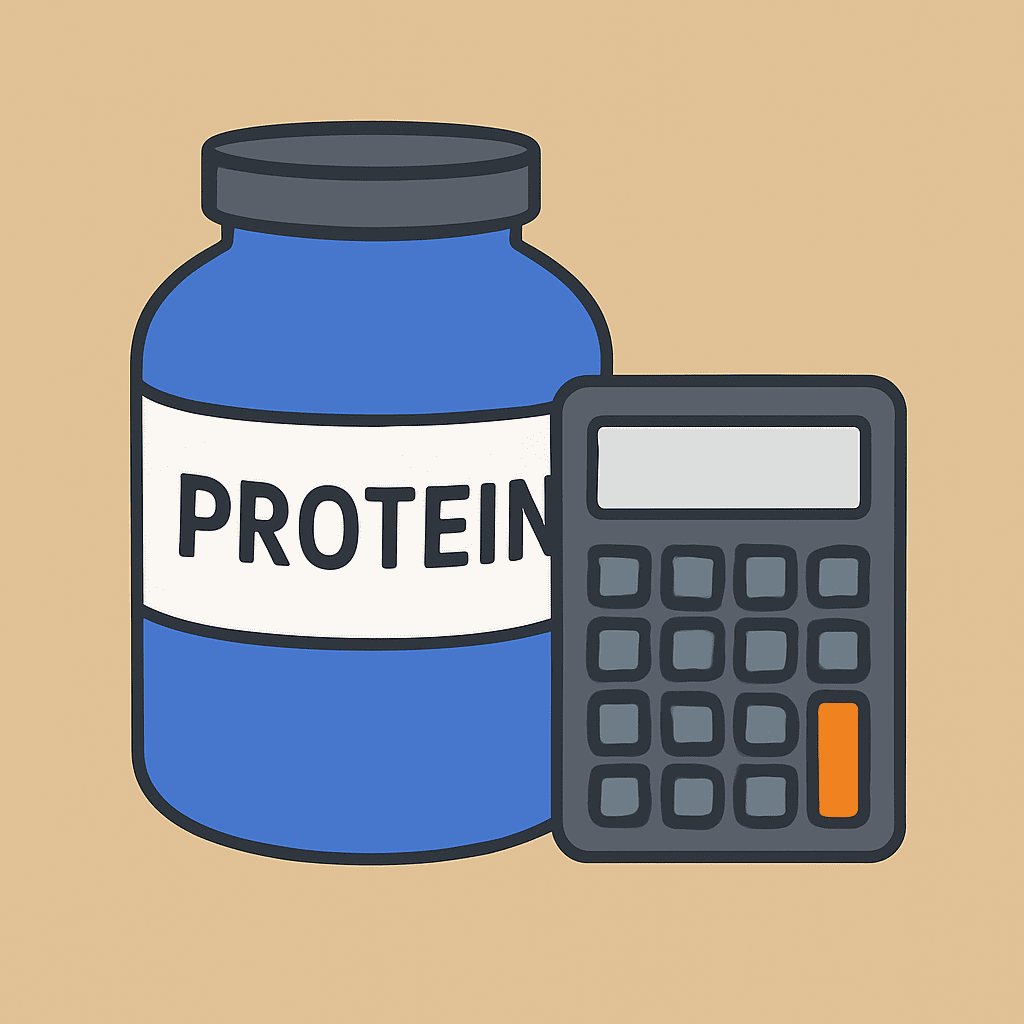 Calculadora de proteína diária. Ferramenta online para calcular a quantidade exata de proteína necessária por dia, baseada em peso e nível de atividade, para hipertrofia ou emagrecimento.